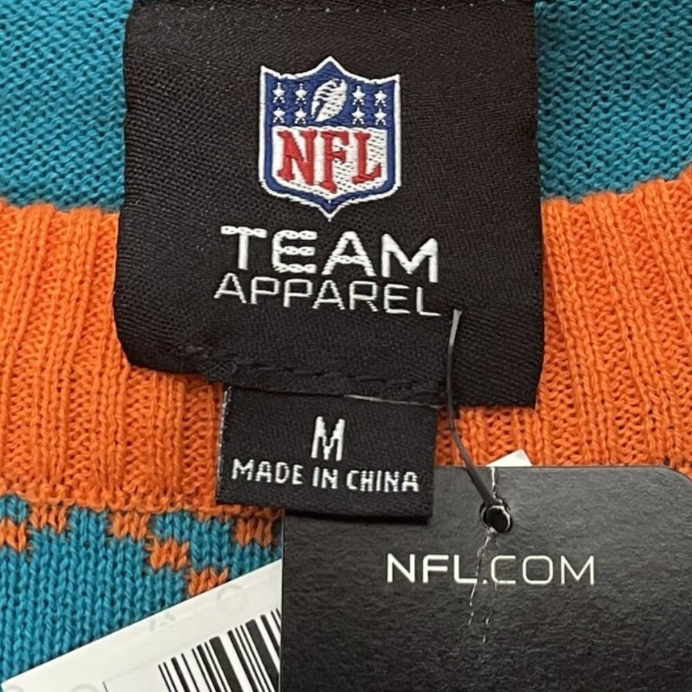 NFL Apparel FOCO Winter Ugly Sweater XMAS Knit Pullover Miami Dolphins Medium - Picture 10 of 11
